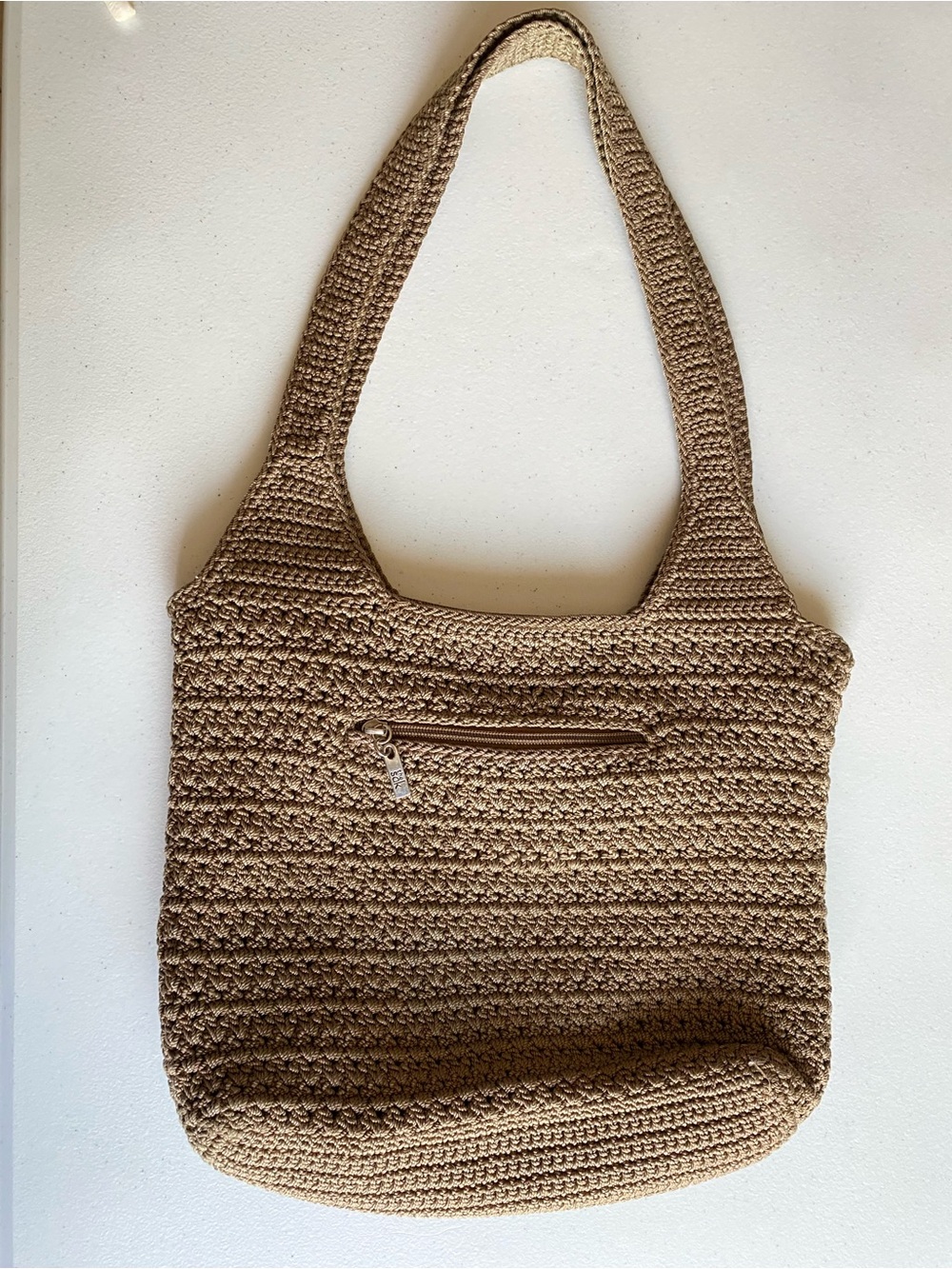 The Sak Large Ribbed Crochet Knit Zip-up Shoulder Purse Tote - Picture 4 of 5